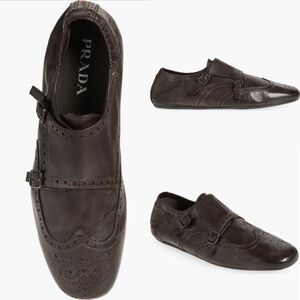 New Prada Shuffle double monk strap shoes $1,250 9.5